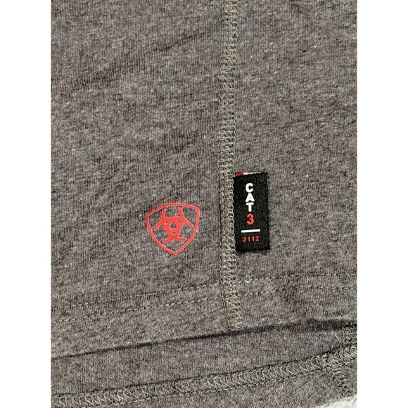 Ariat FR Shirt Mens XL Heather Gray Work Knit Henley Long Sleeve Flame Resistant - Picture 6 of 13